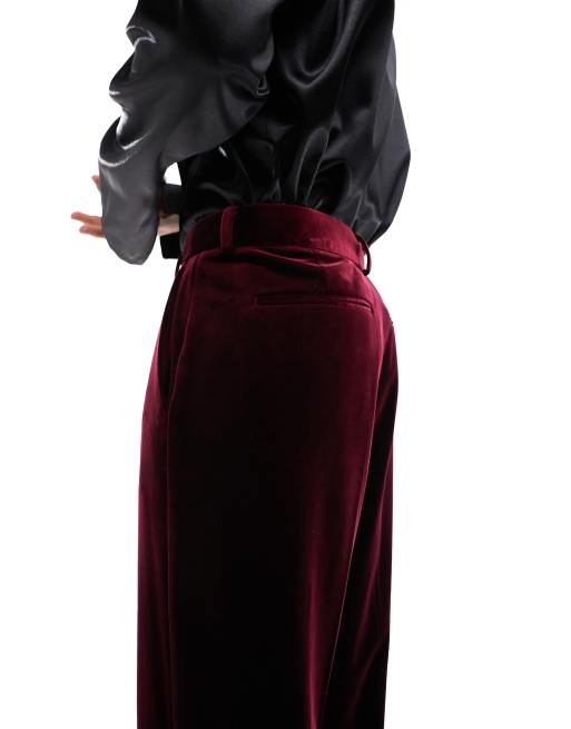 Maroon Velvet Lounge Pants