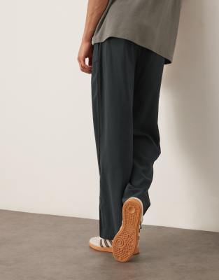 Asos Design Smart Wide Leg Pants In Gray