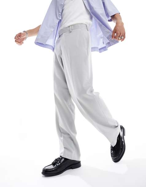 ASOS DESIGN smart wide leg pants in gray - view 1