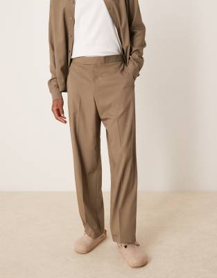 Asos Design Smart Wide Leg Pants In Green