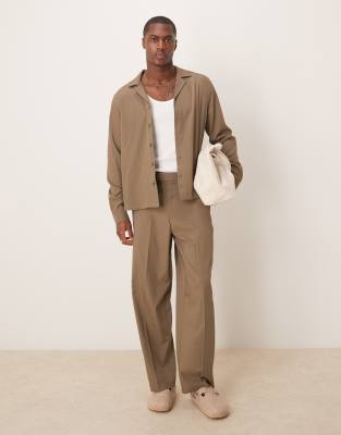Asos Design Smart Wide Leg Pants In Green