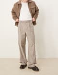 [ASOS DESIGN] ASOS DESIGN smart wide leg pants in light grey melange XS Light grey