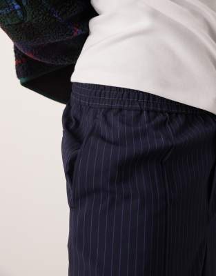 Asos Design Smart Wide Leg Pants In Navy