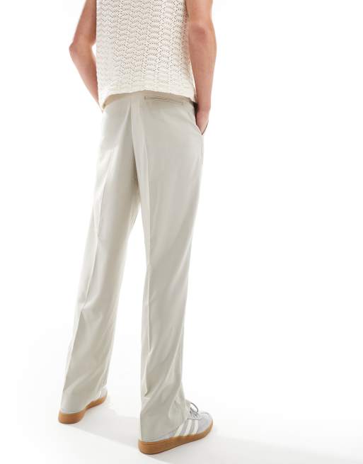 ASOS DESIGN smart wide leg pants in stone, 2 of 5