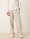 [ASOS DESIGN] ASOS DESIGN smart wide leg pants in stone-Grey W38 STONE