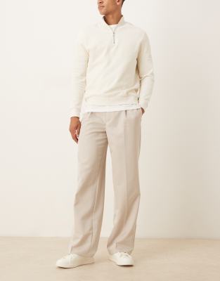 Asos Design Smart Wide Leg Pants In Gray