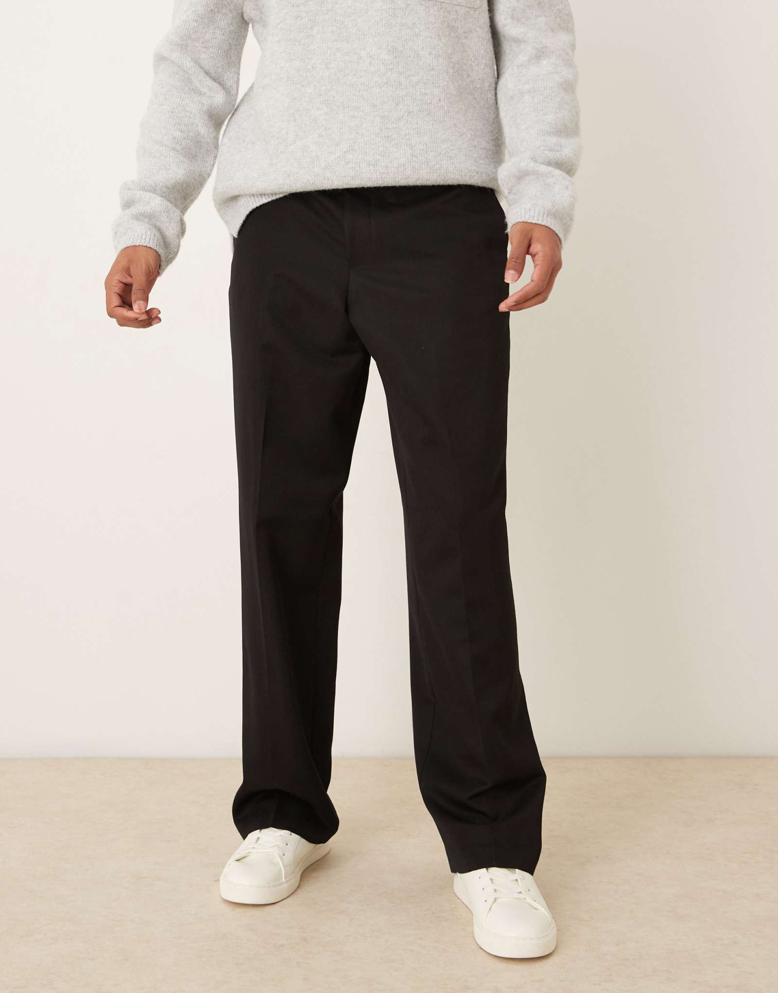 Элегантные широкие брюки ASOS DESIGN черного цвета с задним карманом