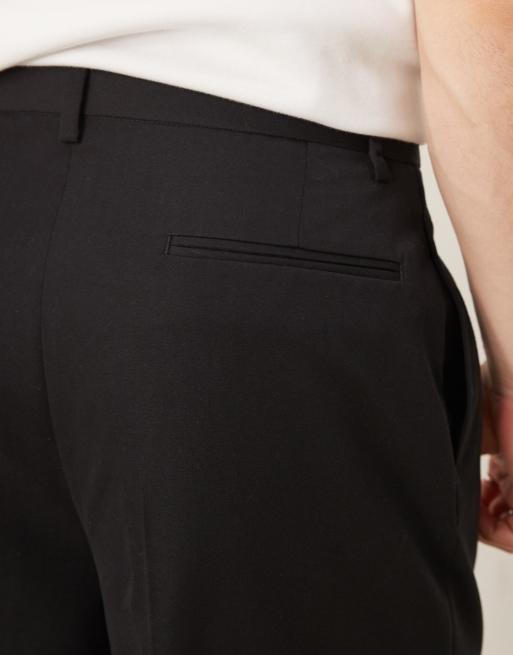 ASOS DESIGN smart wide leg pants with double pleats in black, 2 of 5