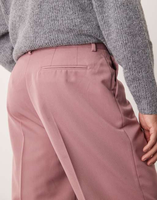 ASOS DESIGN smart wide leg pants with front pleat in dusty