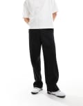 [ASOS DESIGN] ASOS DESIGN smart wide leg pants with shimmer in black W28 L30 BLACK