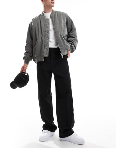 ASOS DESIGN smart wide leg pants with toggle hem in black - view 1