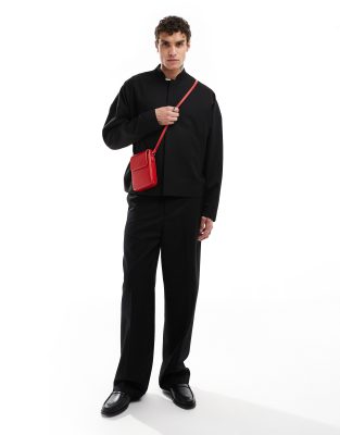 Asos Design Smart Wide Leg Suit Pants In Black - Part Of A Set