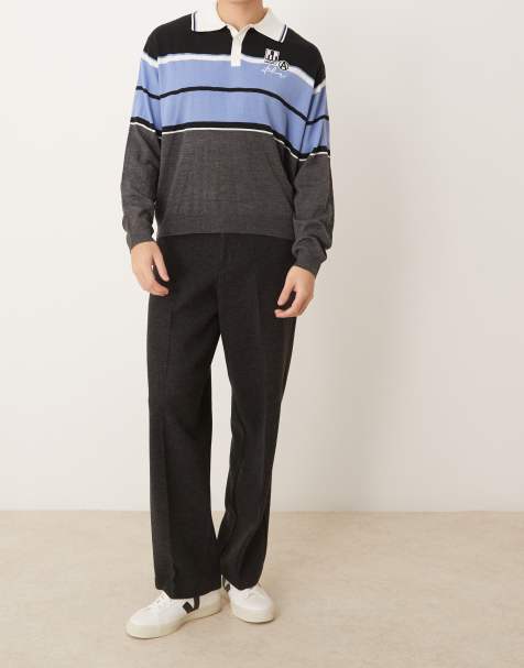 ASOS DESIGN smart wide leg trousers in black texture - view 1