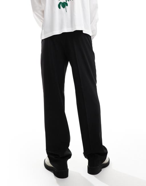ASOS DESIGN smart wide leg trousers in black, 2 of 5