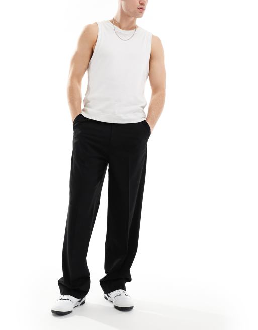 CerbeShops DESIGN smart wide leg trousers in black