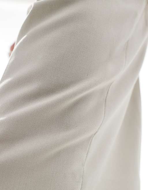 ASOS DESIGN smart wide leg trousers in stone, 5 of 5