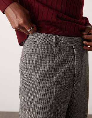 Asos Design Smart Wide Leg Wool Mix Pants In Gray