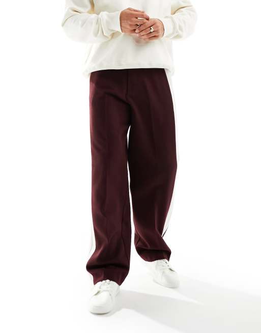 VINTAGE Womens Tracksuit Trousers Joggers W34 Large Burgundy