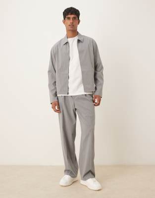 Asos Design Smart Wide Pants In Gray