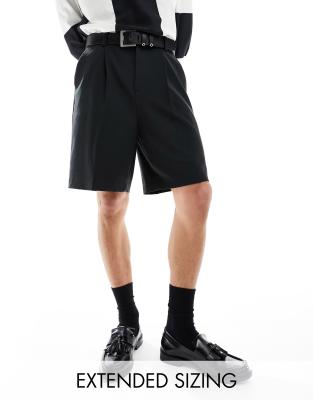 FhyzicsShops DESIGN smart wide shorts in black 