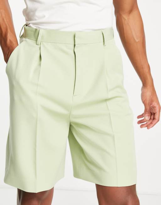 ASOS DESIGN smart wide shorts in peppermint 