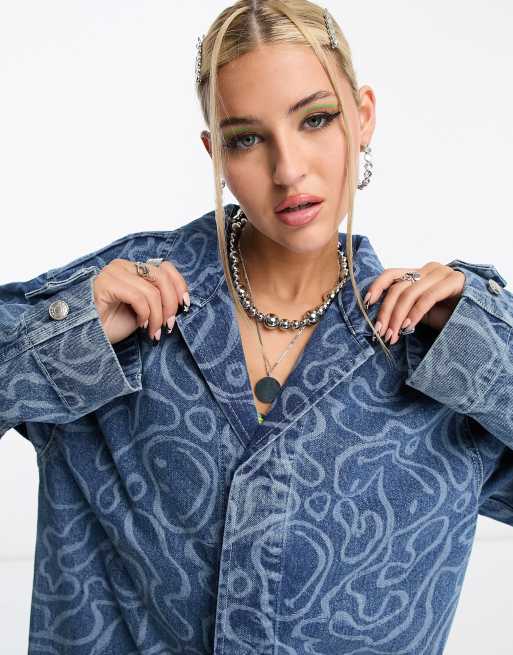 ASOS DESIGN – Smiley – Niebieska jeansowa kurtka koszulowa, 2 z 4