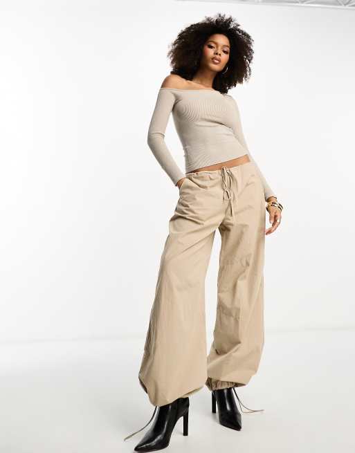 ASOS DESIGN - Sømløs top med oneshoulder i beige, 2 af 4