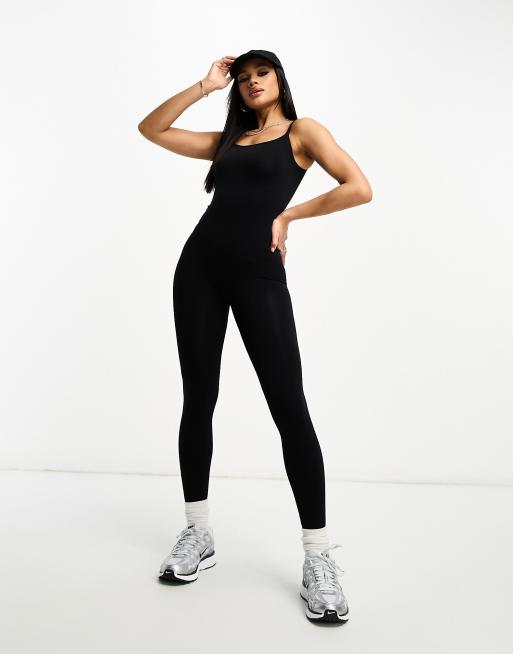 ASOS DESIGN - Sømløst jumpsuit i sort
