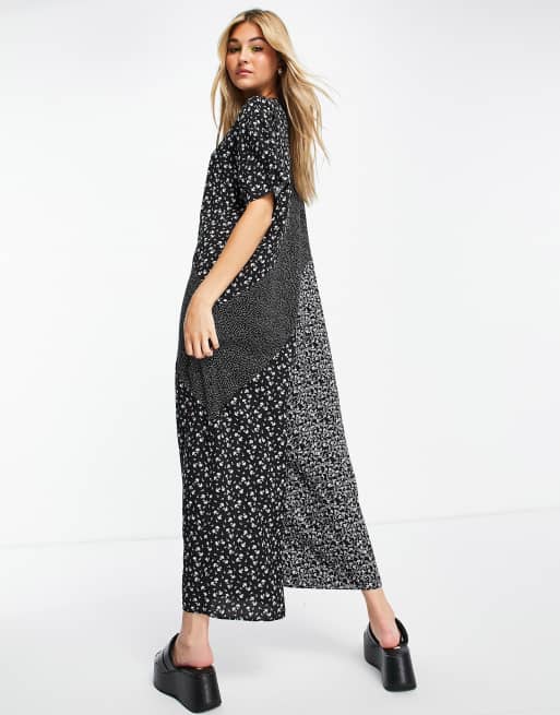 ASOS DESIGN - Smock-jumpsuit med blandet blomstermønster og prikker , 2 af 4