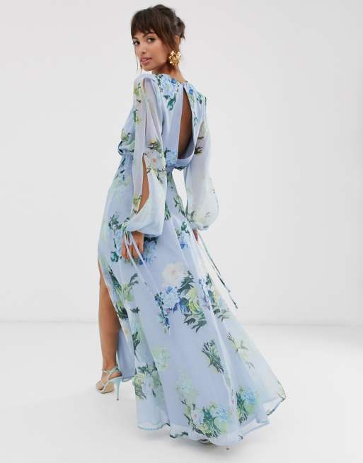 ASOS DESIGN smock maxi dress in ocassion bloom print