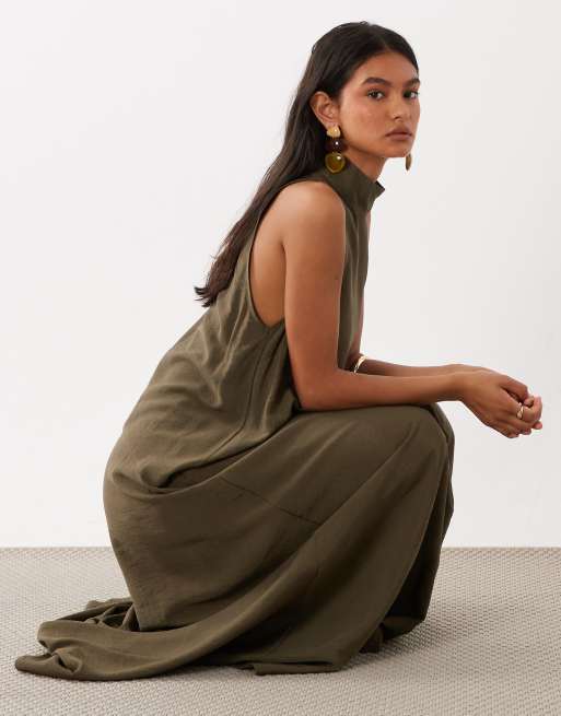 slip dress linen MARGOT maxi Chic / Beautiful Purple 100% Linen Care instructions Size:S (36 US) RED DOT