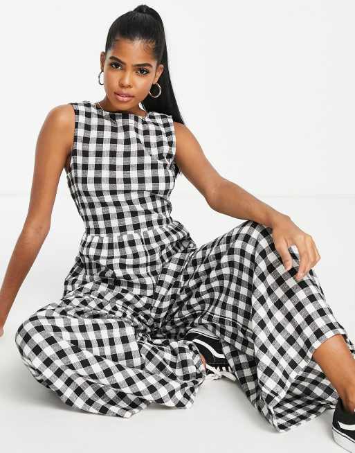 Black and white store gingham jumpsuit