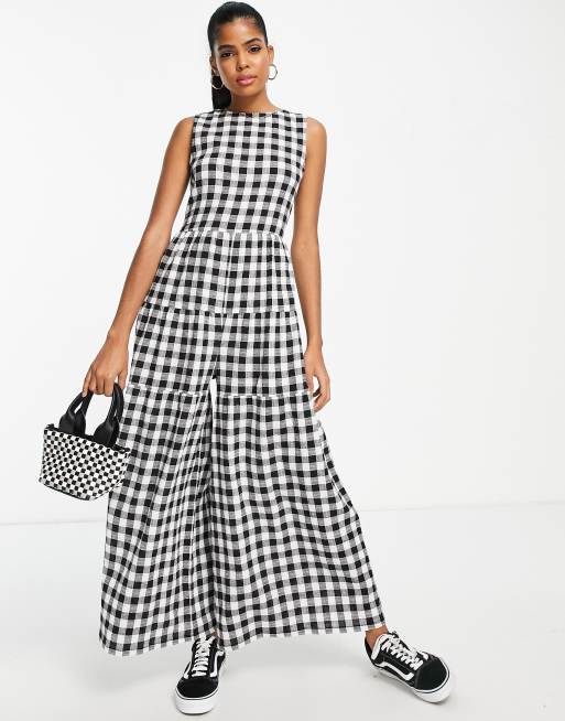 Black and white store checkered jumpsuit