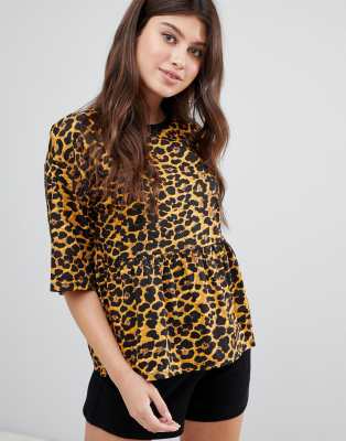 leopard smock top