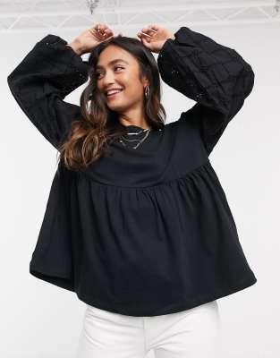 black smock top