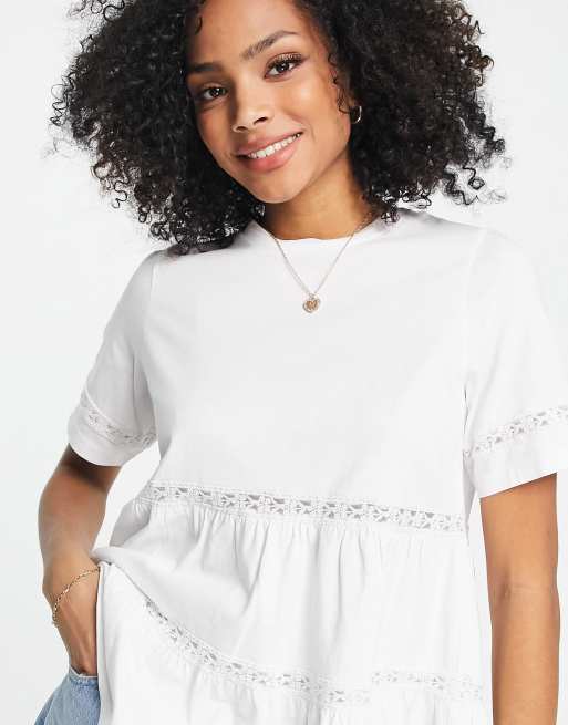 Lace store smock top