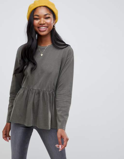 Long sleeve best sale smock top