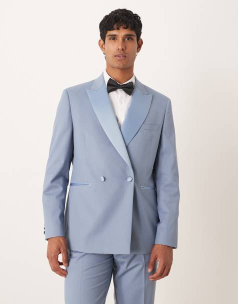 ASOS DESIGN – Smoking-Anzugjacke in Blau mit regulärem Schnitt - view 1