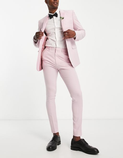 ASOS DESIGN – Smoking-Anzugjacke mit sehr engem Schnitt in Pastellrosa, 4 von 4