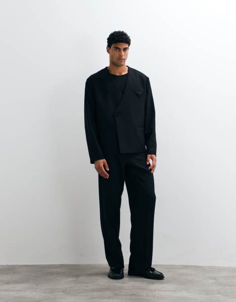 ASOS DESIGN - Smoking coupe carrée sans col - Noir - view 1