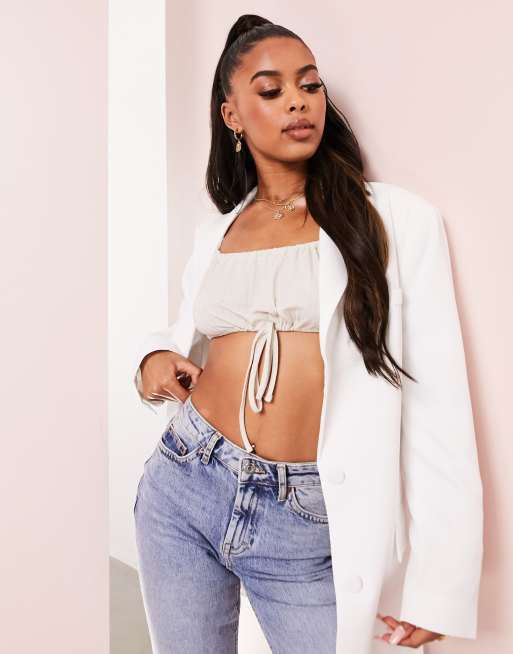 ASOS DESIGN - Smokingblazer in ivoorkleur