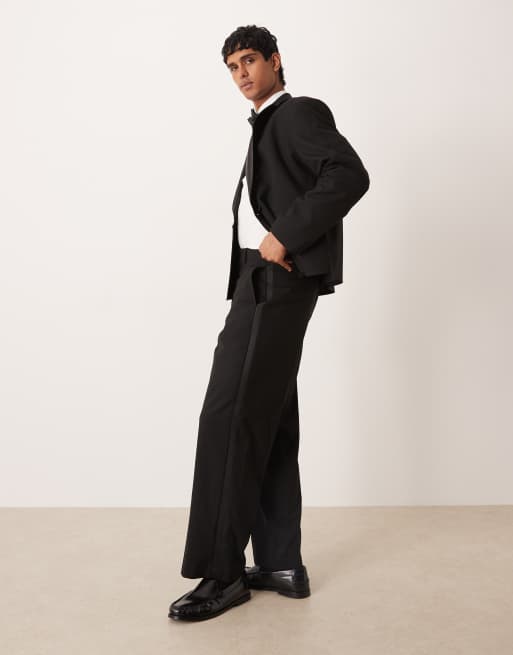ASOS DESIGN - Smokingbroek met wijde pijpen in zwart, 2 van 5