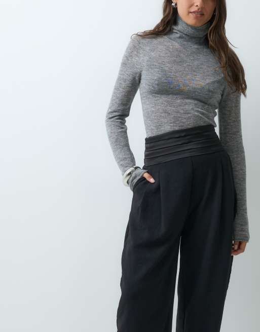 ASOS DESIGN Smokinghose mit Wickelbund in Schwarz, 3 von 5