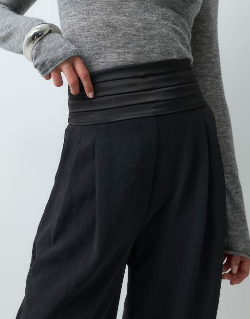 ASOS DESIGN Smokinghose mit Wickelbund in Schwarz, 4 von 5