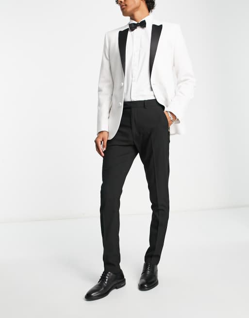 ASOS DESIGN – Smokingjacke in Weiß mit superengem Schnitt
