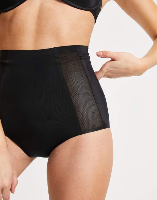 ASOS DESIGN smoothing high waist knickers in black