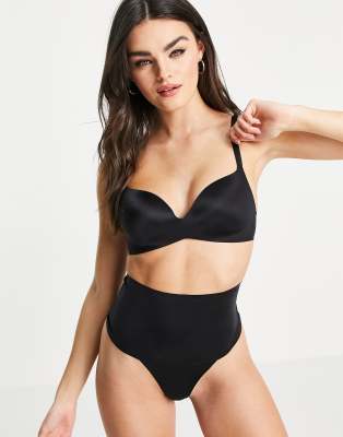 ASOS DESIGN Fuller Bust Mila mesh smoothing underwire bra in black