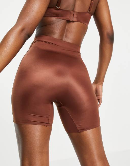 Brown Seamless Smoothing Shorts