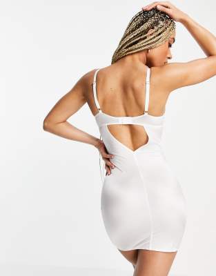 ASOS DESIGN smoothing underwire slip dress in white ASOS