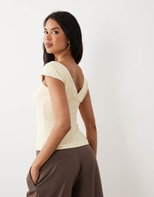 ASOS DESIGN – Smörgul bandeau-topp i polyamid, 4 av 4